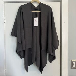 ✨ Do Everything in Love Gray waterfall wrap Sweater Shrug cape NWT poncho